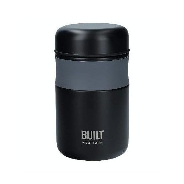 Built Double Wall Insulated Thermos Food Flask, 490ml, Black (k17a)