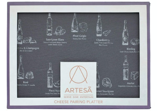 Artesà Rectangular Cheese & Wine Pairing Slate Platter, 30cm (K406)