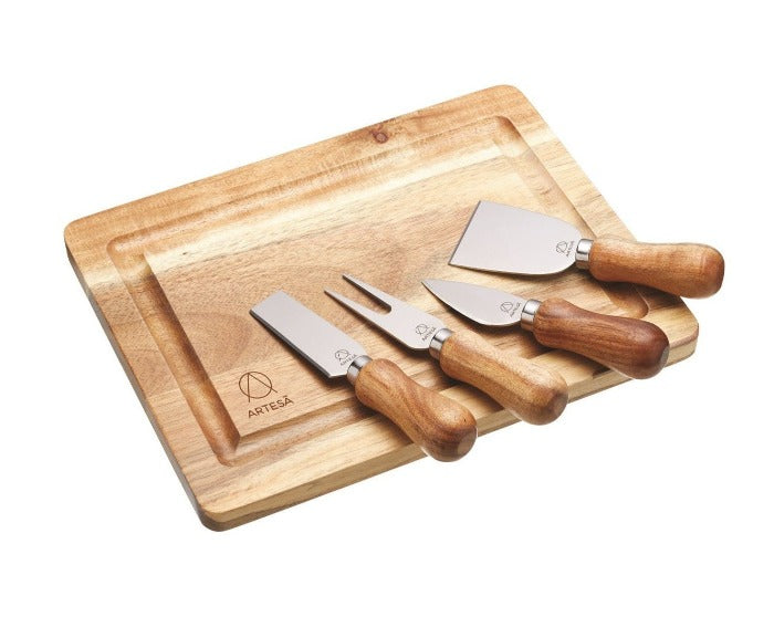 Masterclass Wood Cheese Board & Knife Set (K89H)