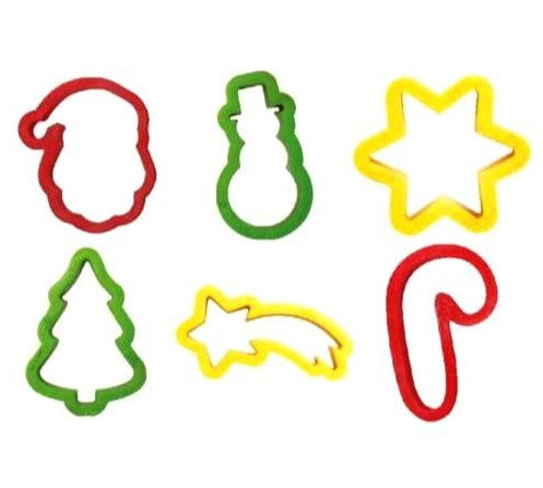 Assorted Christmas Cookie Cutters, Set Of 6 (d212)