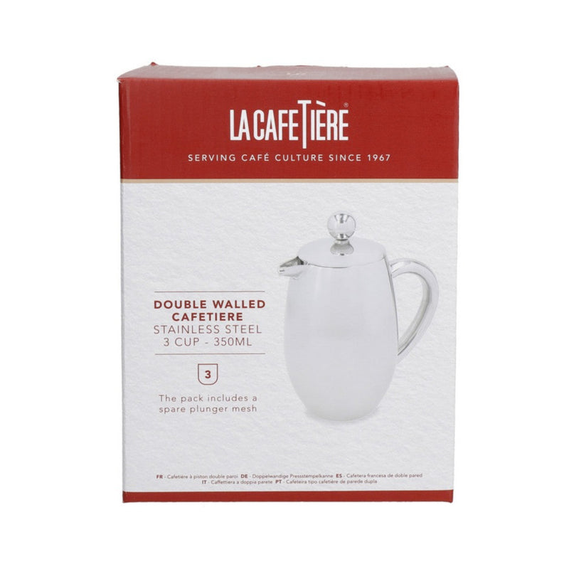 La Cafetière Double Walled Stainless Steel Cafetiere, 3 Cup