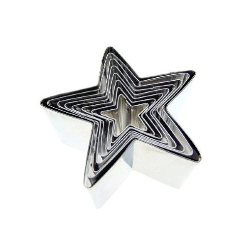 Stainless Steel Tall Star Cookie Cutters, Set Of 8 (E592)
