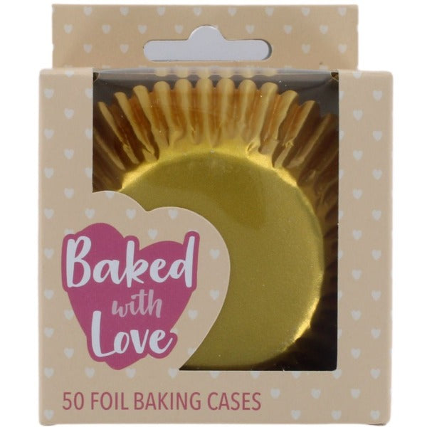 Culpitt Foil Cupcake & Muffin Cases, 50 Cases, Gold (c17X)