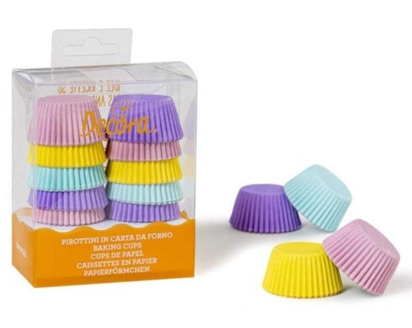 Assorted Mini Cupcake Cases, Pastel, 200 Cases (d744)