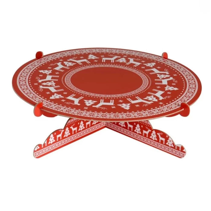 Nordic Knit Christmas Cake Stand, 32cm
