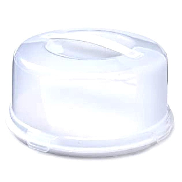 Whitefurze Round Plastic Cake Box With Handle, 33cm