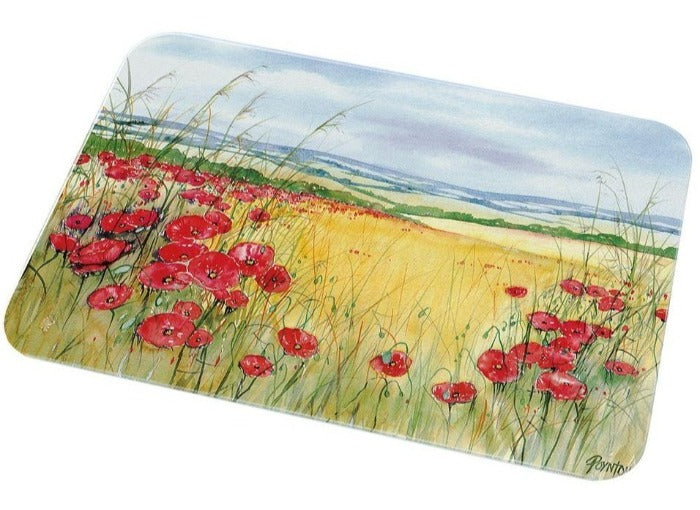 Glass Worktop Saver, Poppies, Large (E326)