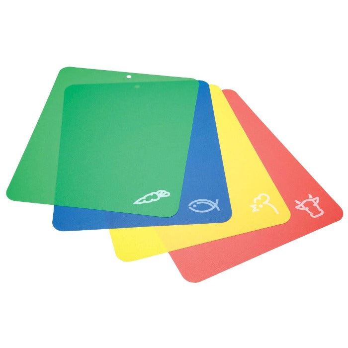Ultra Slim & Flexible Colour Coded Cutting Mats, Set Of 4 (KL48)