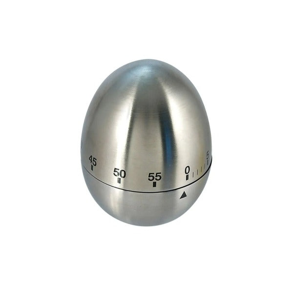 Stainless Steel Egg Shaped Kitchen Timer, Silver