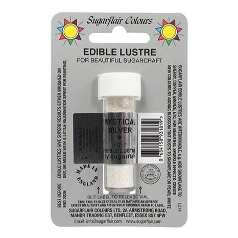 Sugarflair Edible Lustre Colour, 2g, Mystical Silver (cu19)