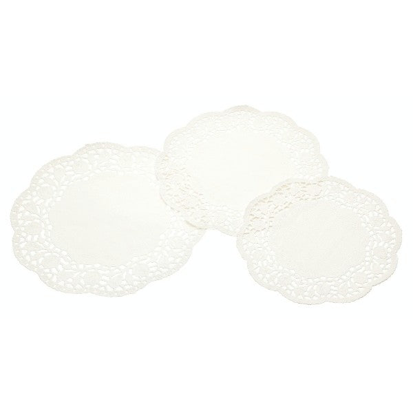 White Patterned Paper Doilies, 24 Piece (k25h)